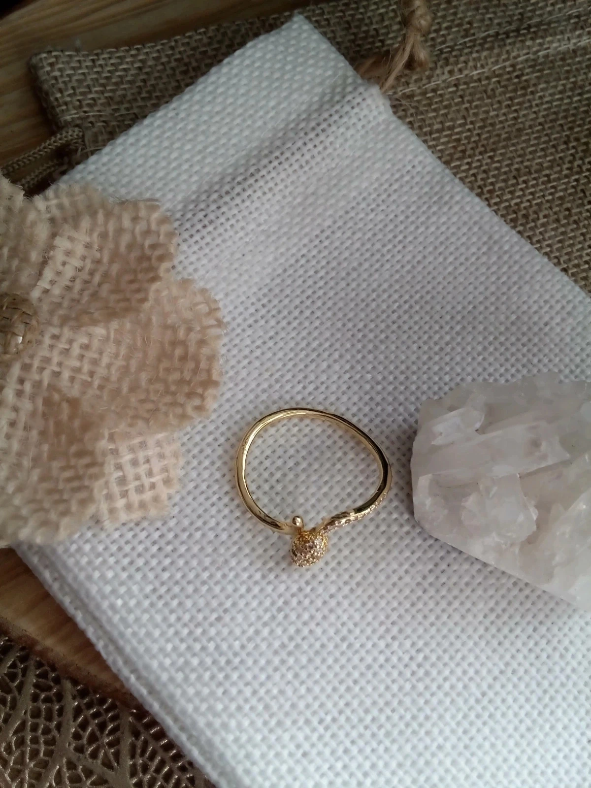 Bague serpent zircons – photo 3